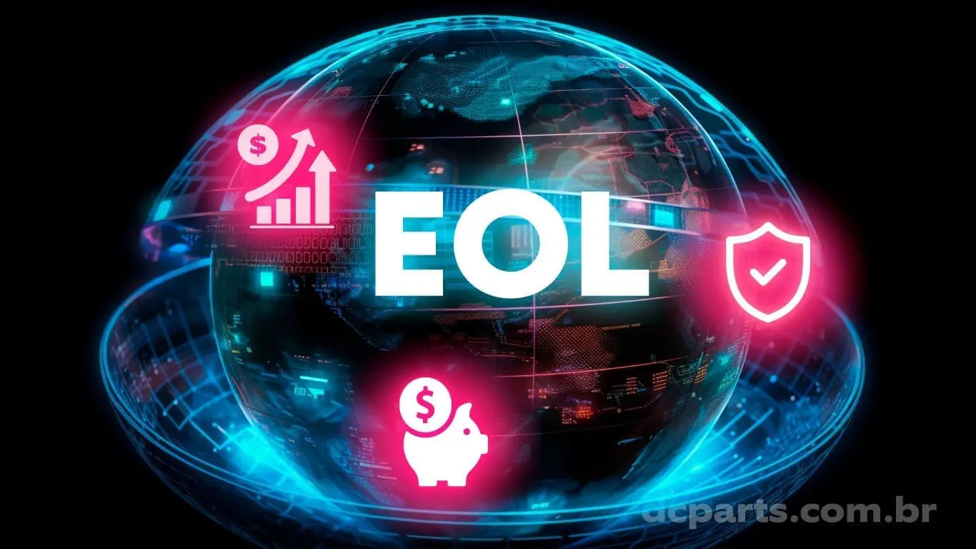 o crescimento do mercado de equipamentos End-of-Life (EOL) em relação ao mercado de equipamentos novos.